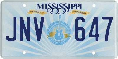 MS license plate JNV647