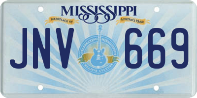 MS license plate JNV669