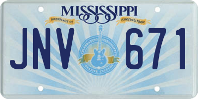 MS license plate JNV671