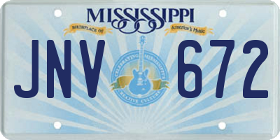 MS license plate JNV672