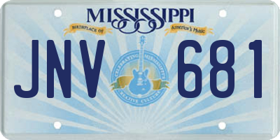 MS license plate JNV681