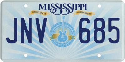 MS license plate JNV685