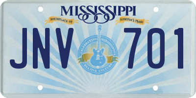 MS license plate JNV701