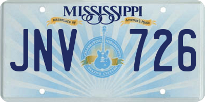 MS license plate JNV726
