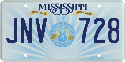 MS license plate JNV728