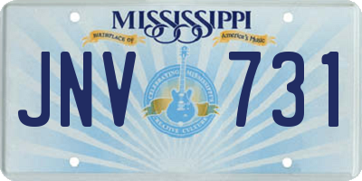 MS license plate JNV731
