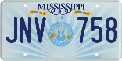 MS license plate JNV758