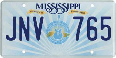 MS license plate JNV765