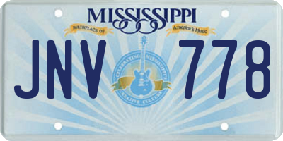 MS license plate JNV778