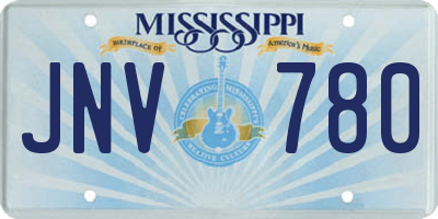 MS license plate JNV780