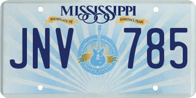 MS license plate JNV785