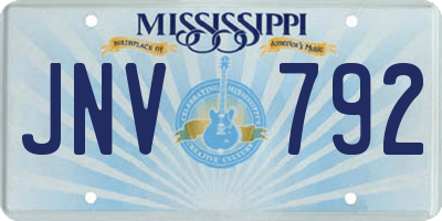 MS license plate JNV792