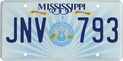 MS license plate JNV793
