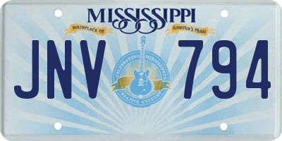 MS license plate JNV794