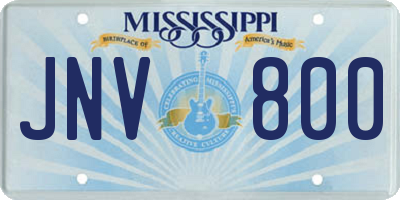 MS license plate JNV800