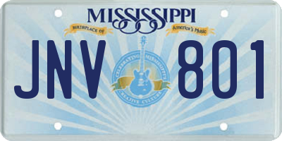 MS license plate JNV801
