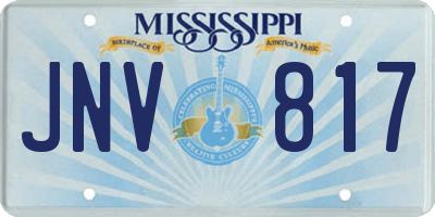MS license plate JNV817