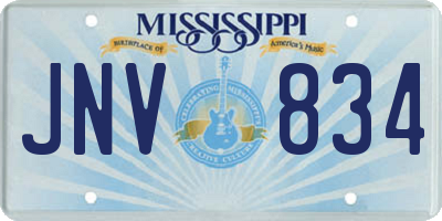 MS license plate JNV834