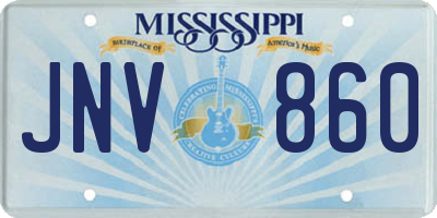 MS license plate JNV860
