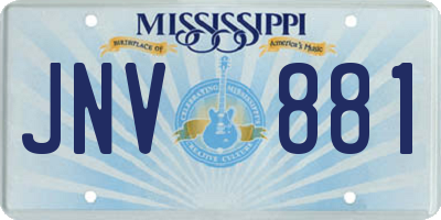 MS license plate JNV881
