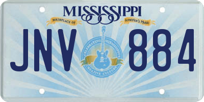 MS license plate JNV884