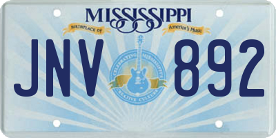 MS license plate JNV892