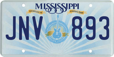 MS license plate JNV893