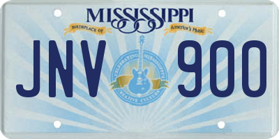 MS license plate JNV900