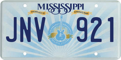 MS license plate JNV921