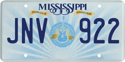 MS license plate JNV922