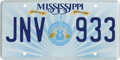 MS license plate JNV933