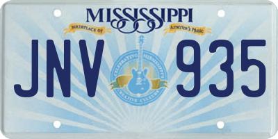 MS license plate JNV935