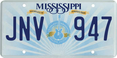 MS license plate JNV947