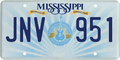 MS license plate JNV951