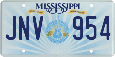 MS license plate JNV954