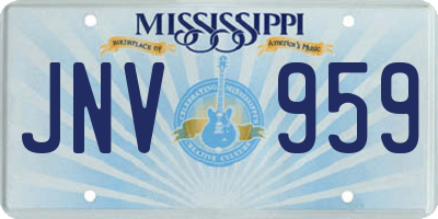 MS license plate JNV959