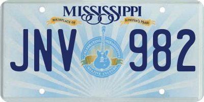 MS license plate JNV982