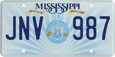 MS license plate JNV987