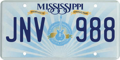 MS license plate JNV988