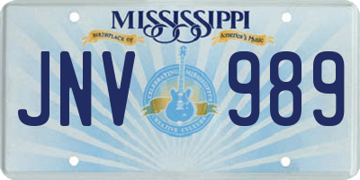 MS license plate JNV989