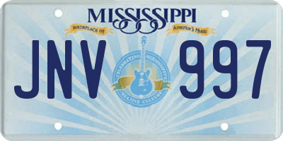 MS license plate JNV997