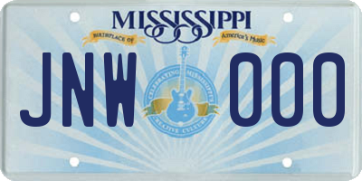 MS license plate JNW000