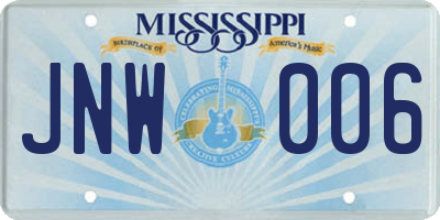 MS license plate JNW006
