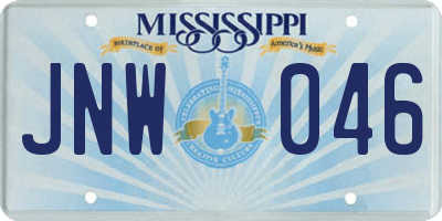 MS license plate JNW046