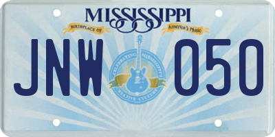 MS license plate JNW050