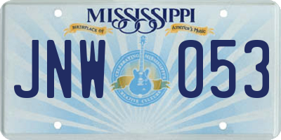 MS license plate JNW053