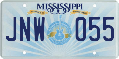 MS license plate JNW055