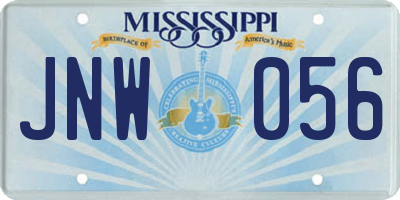 MS license plate JNW056