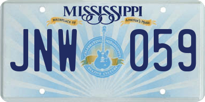 MS license plate JNW059
