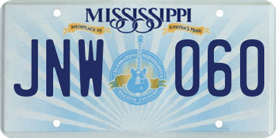 MS license plate JNW060